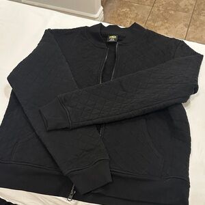Athletic Works Black Quilted Bomber Jacket